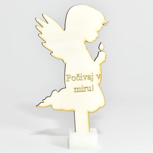 Eko lesena sveča angelček